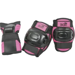 SUN&SPORT Set protezioni rosa per pattinaggio, bici e altre attività sportive – regolabili, adatti a bambini fino a 50 kg> Accessori Per Attività Sportive