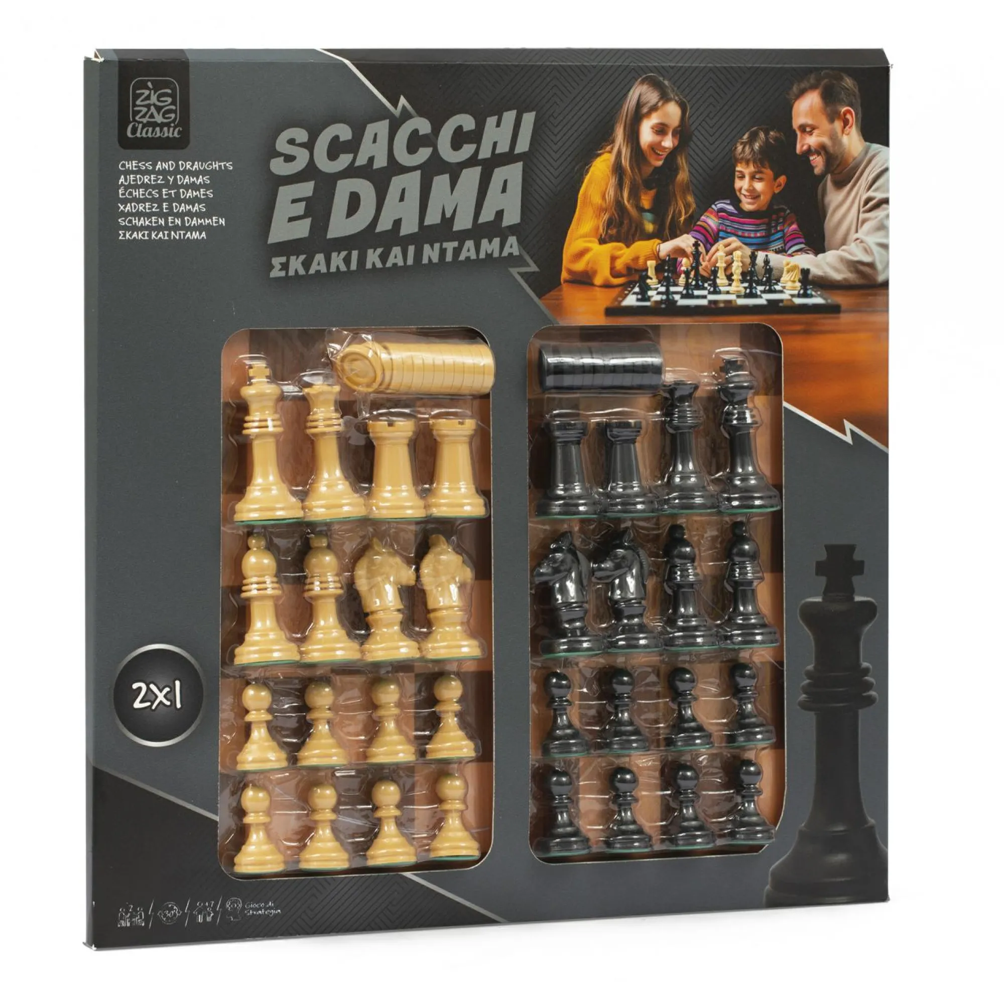 ZIG ZAG Set scacchi e dama in legno –> Giochi In Scatola Per Famiglia