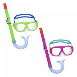 Bestway Set  snorkeling freestyle, 7-14 anni, 2 colori assortiti, protezione uv, lenti in policarbonato> Maschere E Pinne