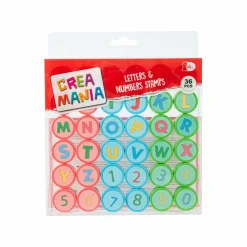 CREA MANIA Set timbrini lettere e numeri 36pcs> Kit Artistici E Pittura