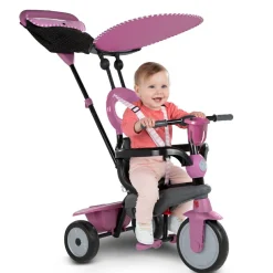 SUN&SPORT Smartrike vanilla 4 in 1 triciclo per bambini dai 15 mesi con maniglione direzionale touch steering e equipaggiamento di sicurezza – rosa> Tricicli E Balance Bikes