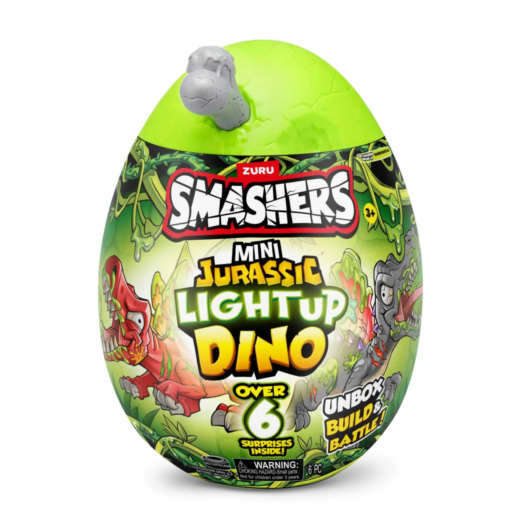 Smashers mini jurassic light up dino egg> Action Figures