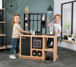 SMOBY – cucina loft,  stile industriale, altezza piano 50 cm, 32 accessori, raccolta differenziata, made in france> Cucine Giocattolo