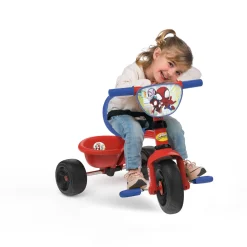 SMOBY – triciclo spidey, 7600740337, +15 mesi, evolutivo, con asta parentale, licenza ufficiale spidey, con cintura di sicurezza, vano portaoggetti> Tricicli E Balance Bikes