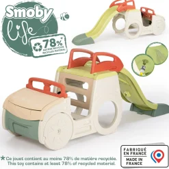 SMOBY life adventure car – auto multiattività per bambini 18+ mesi – scivolo, postazione guida e sabbiera> Centri Gioco