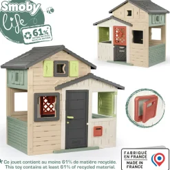 SMOBY life casetta evo playhouse – casetta da giardino spaziosa e interattiva -3+> Casette Per Bambini