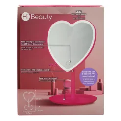 IBS Specchio led make up a forma di cuore – specchiera luminosa per bambine e teen><noscript><img width=