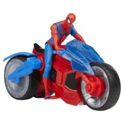 Spiderman moto spara-ragnatele con personaggio 10cm> Action Figures