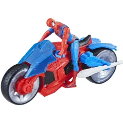 Spiderman moto spara-ragnatele con personaggio 10cm> Action Figures