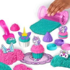 KINETIC SAND Spin master shimmer, set di gioco laboratorio di pasticceria unicorni, 453 g di> Mosaici, Sabbia, Glitter