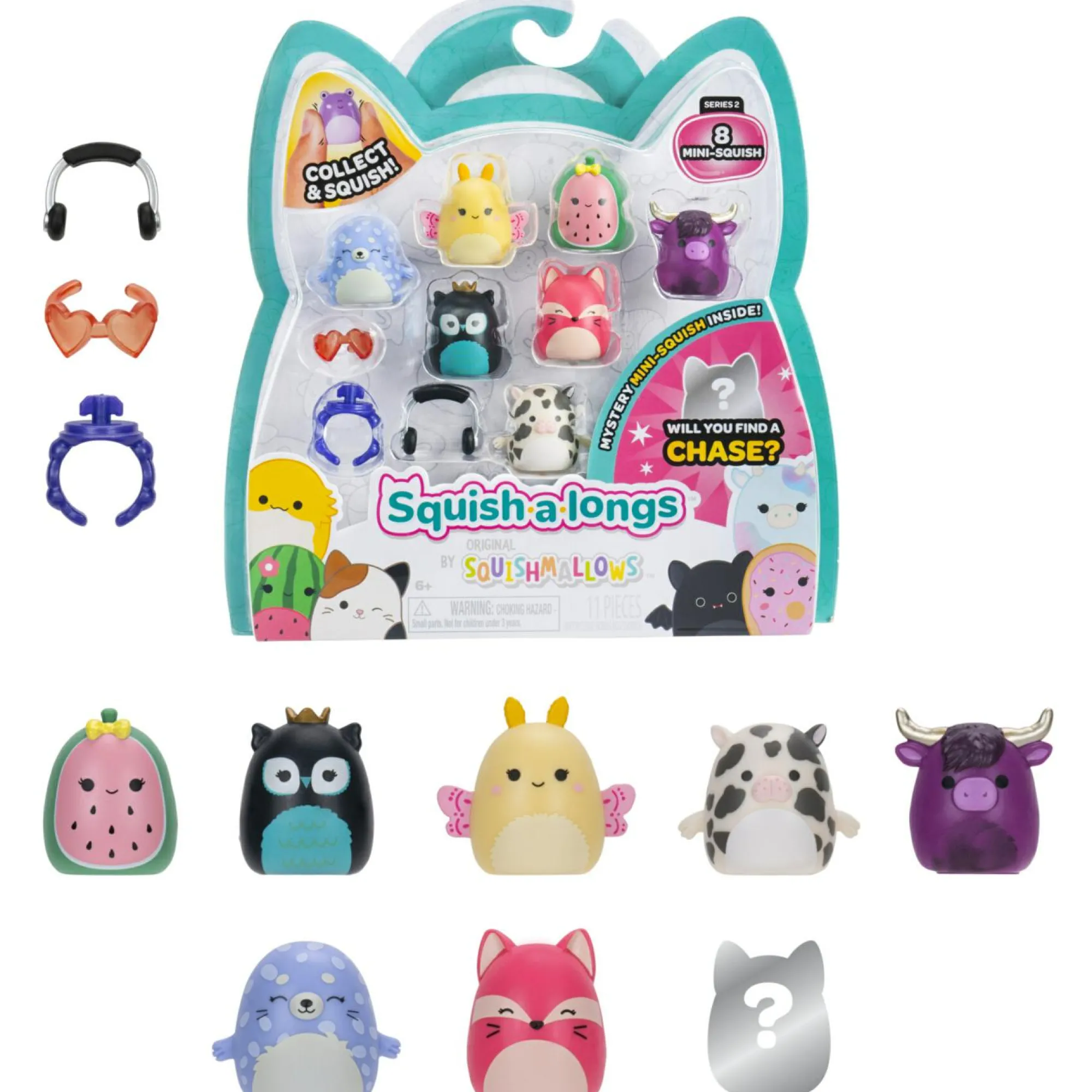 SQUISH A LONGS pack 8 personaggi e 2 accessori blister> Mini Dolls