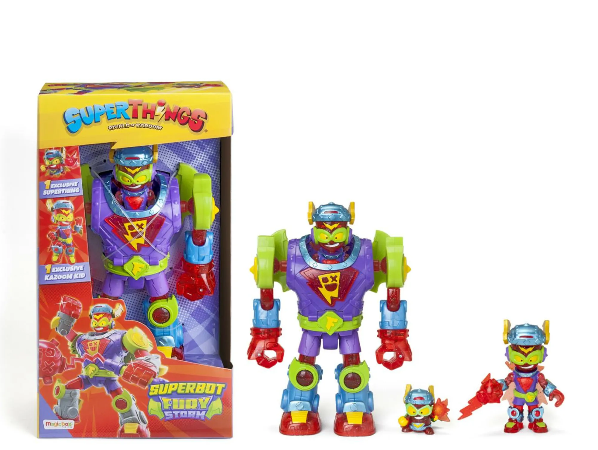 SUPERZINGS Superthings | super robot fury storm – robot articolato con accessori, 1 kazoom kid e 1 superthing esclusivo (1 pezzo)> Action Figures