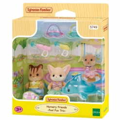 SYLVANIAN FAMILIES – personaggi collezionabili – amici dell’asilo – trio in piscina> Mini Dolls