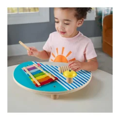 FISHER-PRICE Tavolino musicale in legno – set con tavolino e bacchette – wood> Strumenti Musicali In Legno