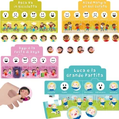 HEADU Tombola delle emozioni-riconoscere le emozioni; esprimere i propri sentimenti; identificarsi nei personaggi. costruisci la storia e gioca!> Primi Apprendimenti