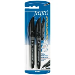 Tratto marker pen ohp – marcatore permanente confezione 2 pz – nero> Cancelleria E Accessori