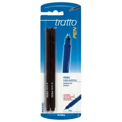 Tratto pen – penna punta sintetica confezione 2 pz – colore nero> Cancelleria E Accessori