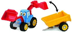 Trattorino con rimorchio con ruote soft cm 30. due “braccia” con benne movibili . cassone staccabile e ribaltabile> Giocattoli Mare