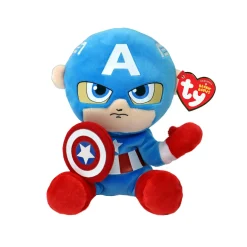 TY – collezione marvel, captain america, tutti i tuoi eroi preferiti in versione floppy, morbido peluche da collezionare- 20 cm> Peluche Tradizionali