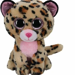 TY – peluche – beanie boos – leopardo – livvie – marrone e nero – occhioni e orecchie rosa glitter – il peluche con gli occhi grandi scintillanti – 15 cm – 36367><noscript><img width=