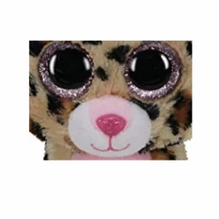 TY – peluche – beanie boos – leopardo – livvie – marrone e nero – occhioni e orecchie rosa glitter – il peluche con gli occhi grandi scintillanti – 15 cm – 36367><noscript><img width=