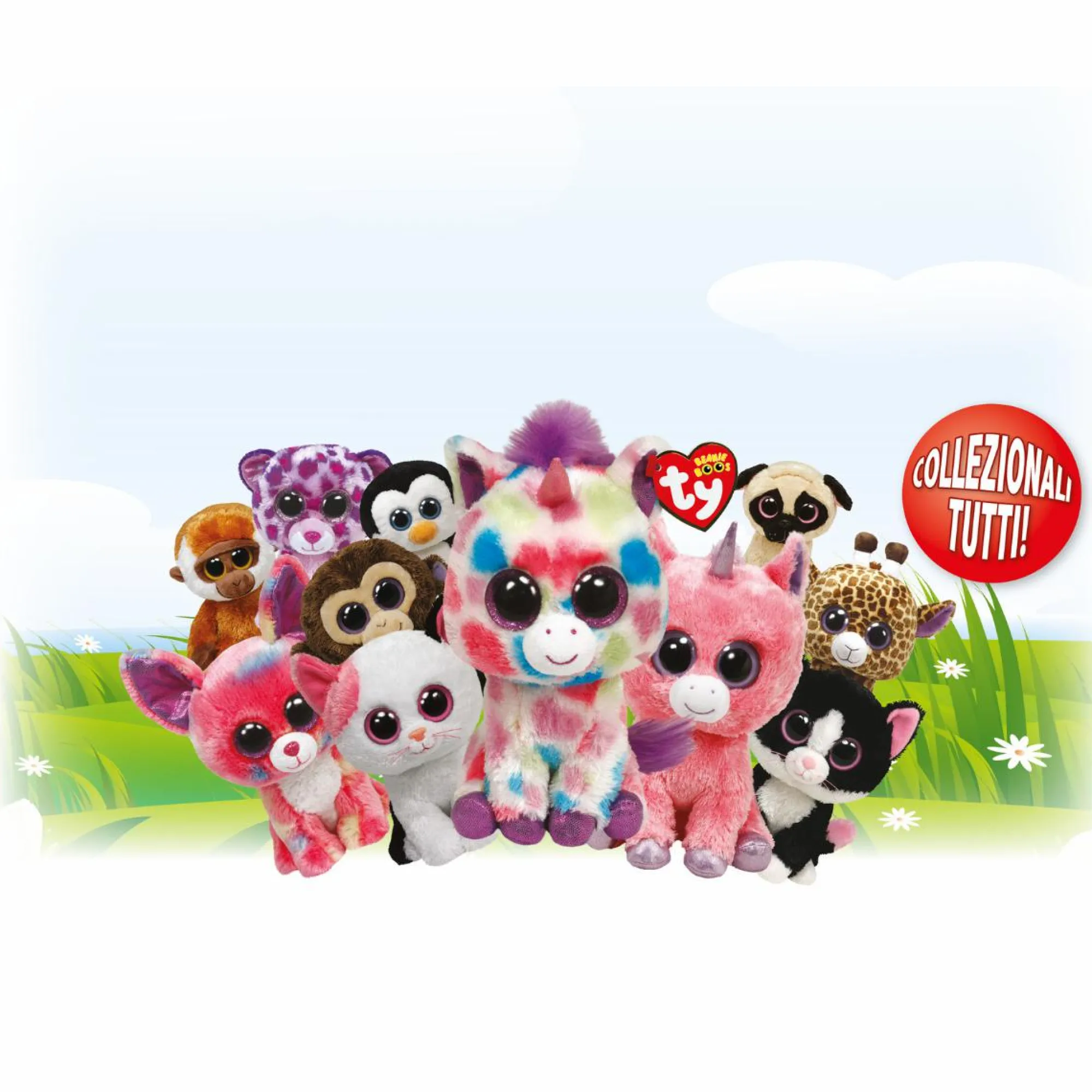 TY – peluche – beanie boos – gatto – cassidy – rosa e viola – orecchie e occhi rosa glitter – il peluche con gli occhi grandi scintillanti – 15 cm – 36248> Peluche Tradizionali