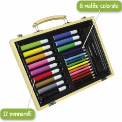 CREA MANIA Valigetta in legno 67 pcs> Kit Artistici E Pittura