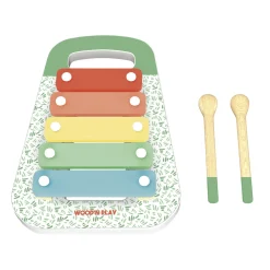 WOOD 'N' PLAY Xilofono per bambini con 5 tasti colorati e 2 bacchette – eco-friendly e certificato fsc – wood ‘n’ play> Giochi Impilabili