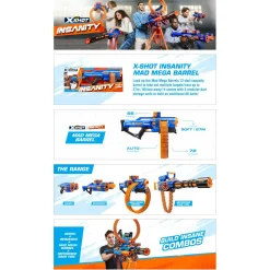 Xshot insanity mad mega barrel (72 freccette) di zuru> Giochi Di Abilità E Sport