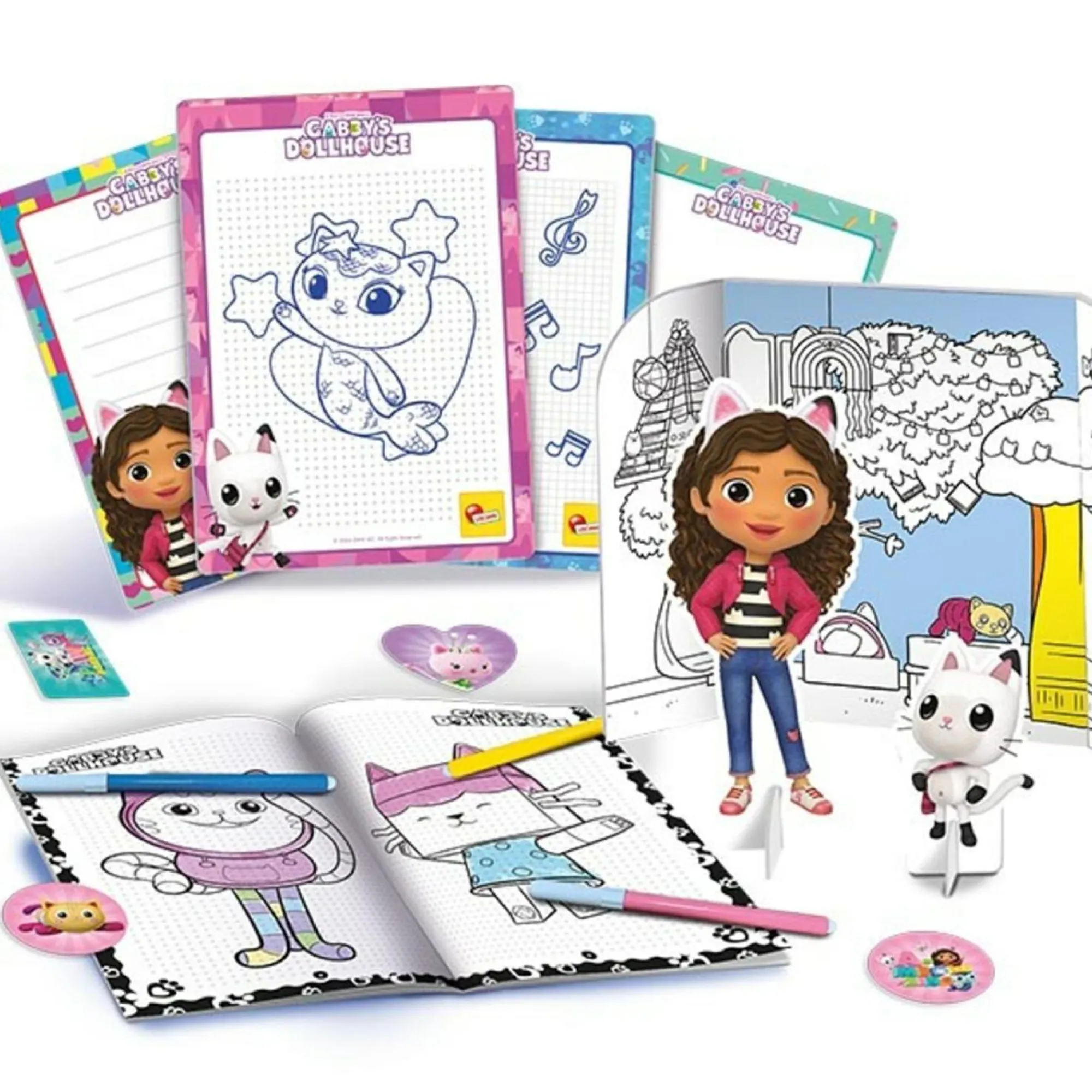 LISCIANI Zainetto coloring e scuola di disegno gabby  –  gabby’s dollhouse> Kit Artistici E Pittura
